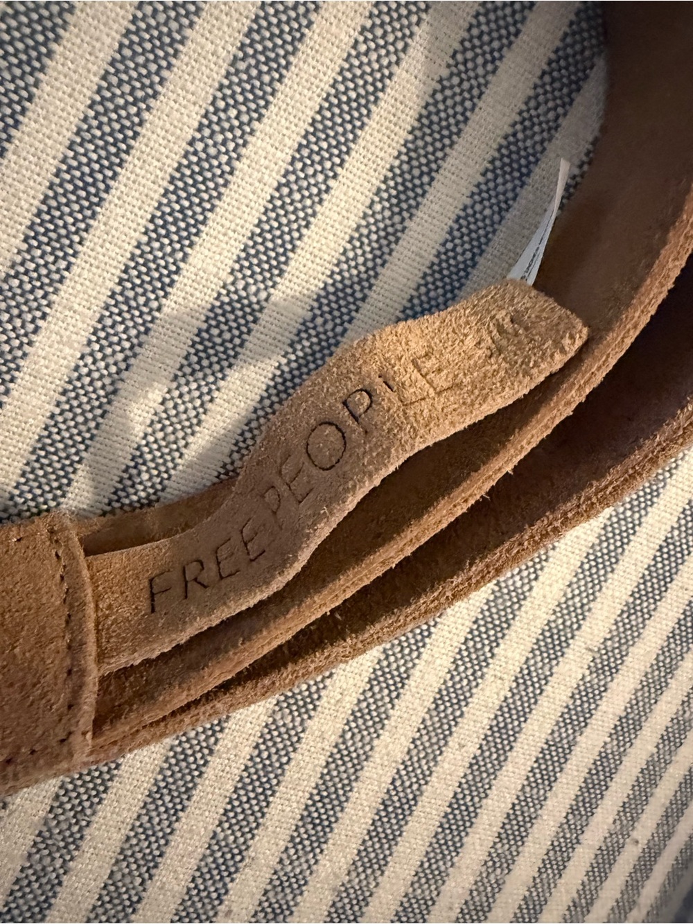 Free People Suede Tan Belt with Ornate Silver Buckle (size small) - Picture 3 of 3